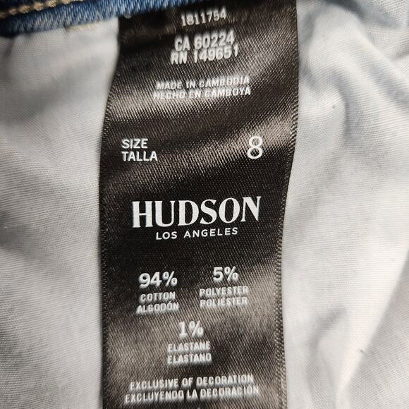 Hudson Women's Straight Leg Jeans Flap Pocket Size 8 Stretch - Picture 8 of 10